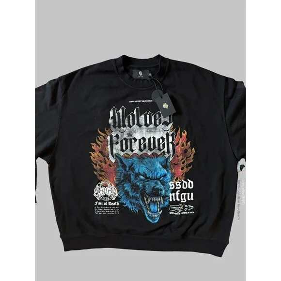 Darc Sport Death Wolf Grunge Crewneck Premium Men’s 2XL NWT